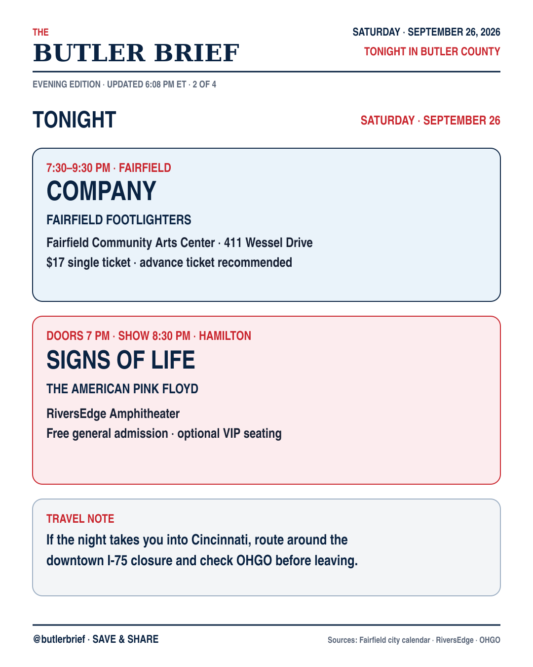 Tonight in Butler County