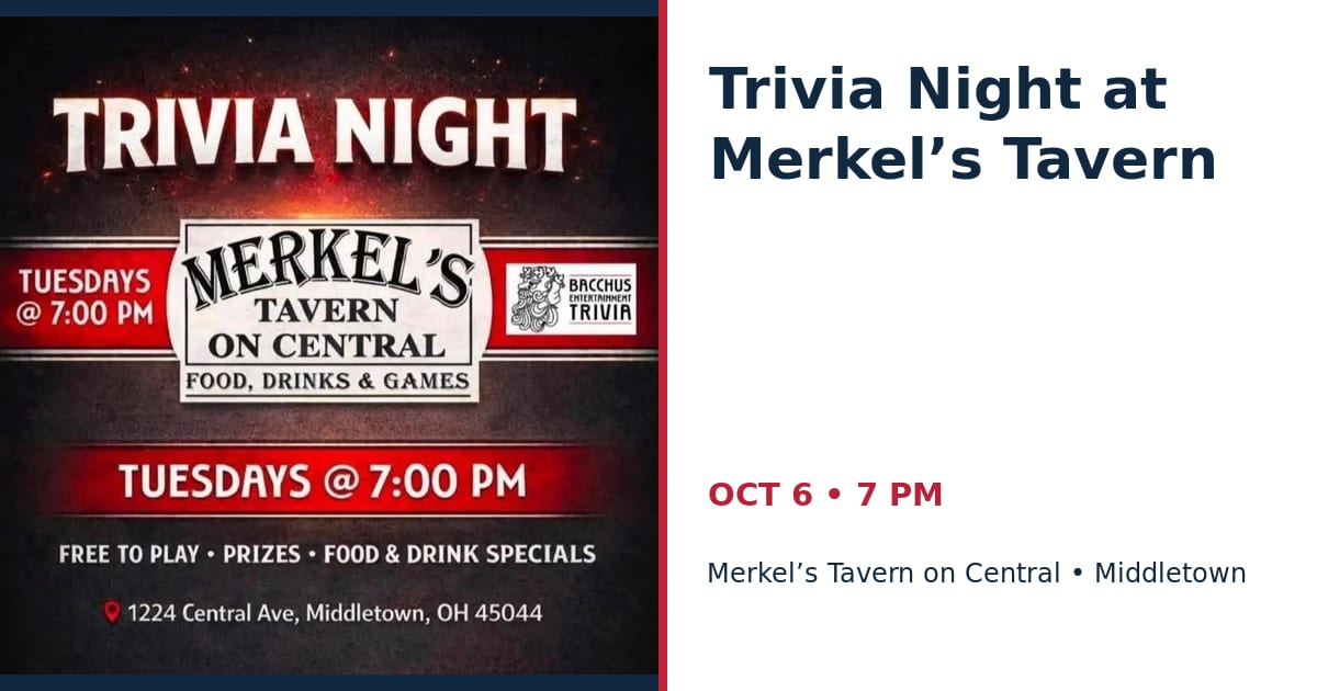 Trivia Night at Merkel’s Tavern • OCT 6 • Middletown