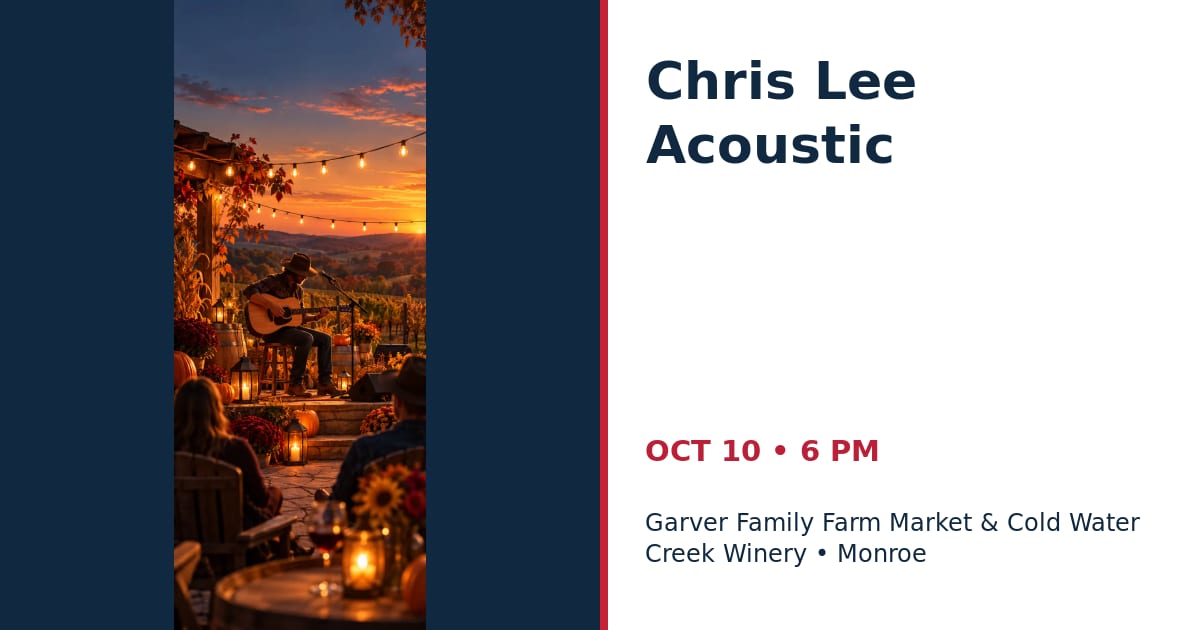 Chris Lee Acoustic at Garver • OCT 10 • Monroe