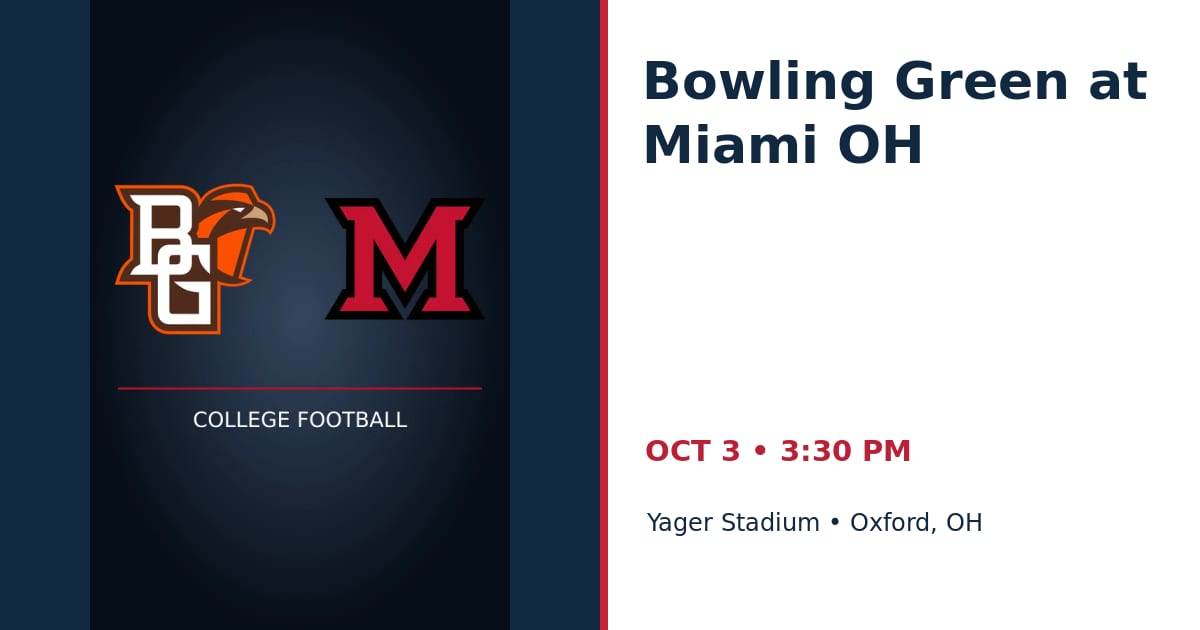 Bowling Green Falcons at Miami (OH) RedHawks • OCT 3 • Oxford, OH