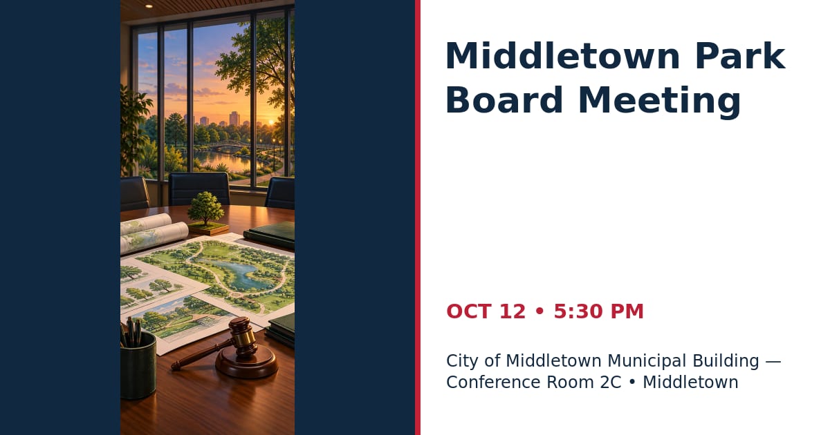 Middletown Park Board Meeting • OCT 12 • Middletown