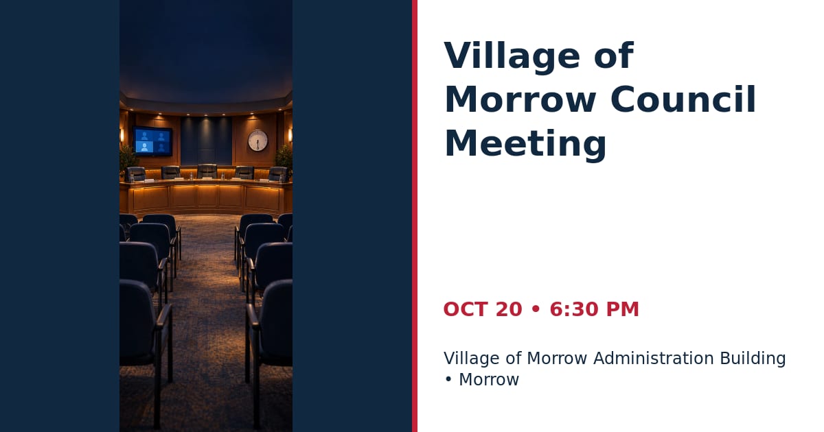 Village of Morrow Council Meeting • OCT 20 • Morrow