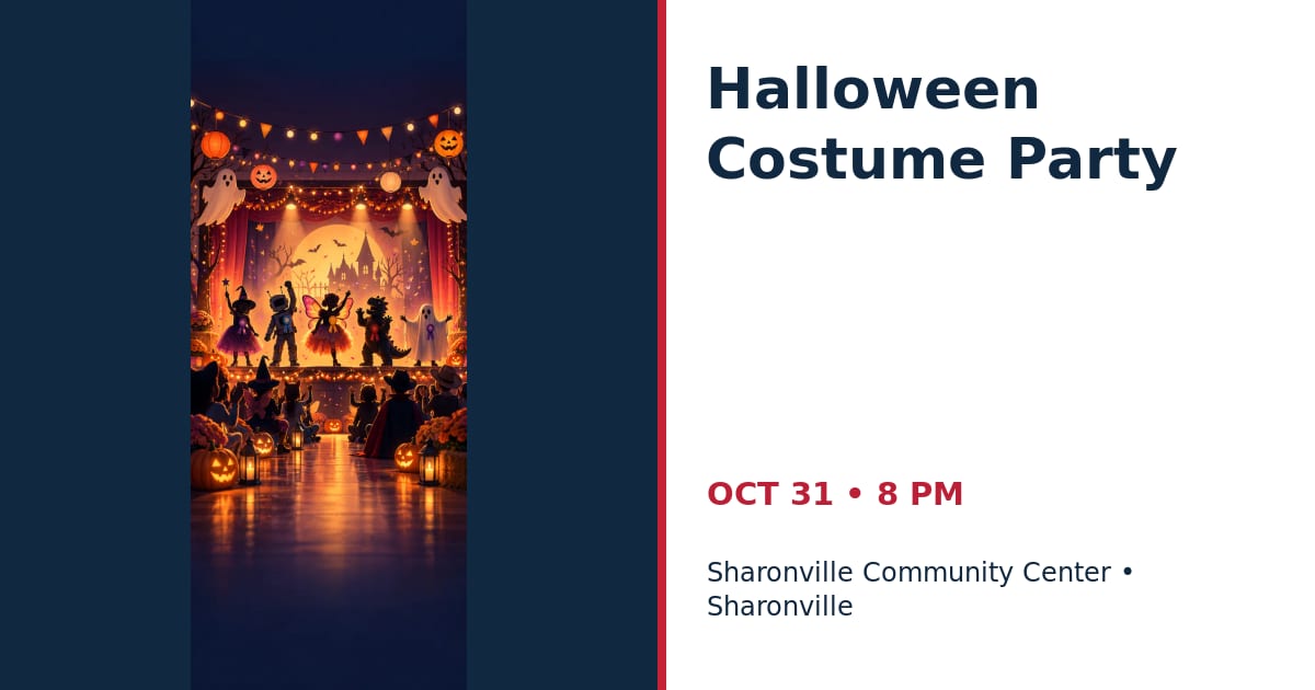 Kiwanis Halloween Costume Party • OCT 31 • Sharonville
